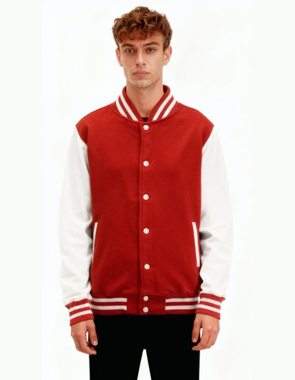 Custom Red White Varsity Jacket Premium Wool & Leather, Personalized Design